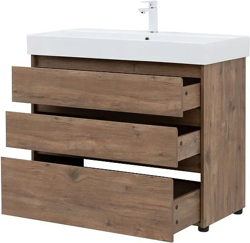 Тумба-умывальник напольная Aquanet Nova Lite 100 дуб рустикальный 00302480+