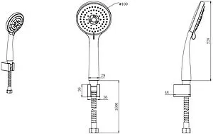 Душевая система со смесителем для душа Aquatek Вега хром AQ1072CR Душевая система со смесителем для душа Aquatek Вега хром AQ1072CR, 3