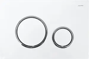 Клавиша смыва для унитаза Azario AZ-8200-0045 кнопки/белый глянцевый, кольца/хром глянцевый, 1