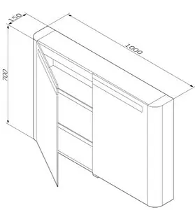 Шкаф-зеркало Am.Pm Sensation 100 орех M30MCX1001NF Шкаф-зеркало Am.Pm Sensation 100 орех M30MCX1001NF, 2