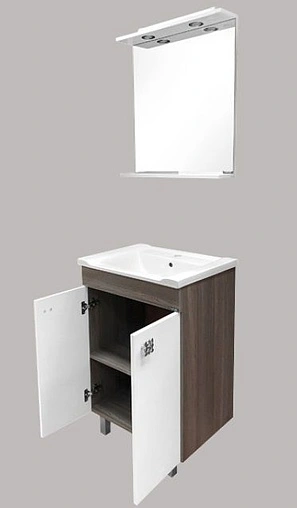 Тумба-умывальник напольная Comforty Рио 60 белый/дуб солсбери