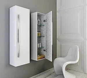 Шкаф-пенал подвесной Aqwella Milan 35 белый Mil.05.35/W Шкаф-пенал подвесной Aqwella Milan 35 белый Mil.05.35/W, 4