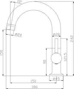 Смеситель для кухни Rossinka хром X25-24U Смеситель для кухни Rossinka хром X25-24U, 2