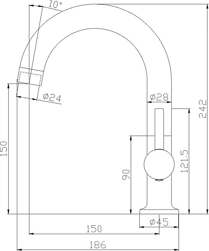 Смеситель для кухни Rossinka хром X25-24U
