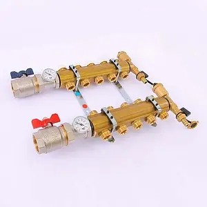 Группа коллекторная без расходомеров 5 отводов 1&quot;в/в x ¾&quot;ек Tiemme 3870006, 2