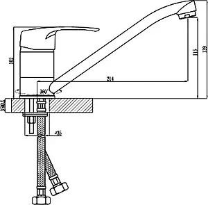 Смеситель для кухни Rossinka хром F40-21U Смеситель для кухни Rossinka хром F40-21U, 2