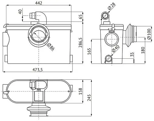 Канализационная насосная установка Unipump Sanivort 605 Duo 51717 Канализационная насосная установка Unipump Sanivort 605 Duo 51717
