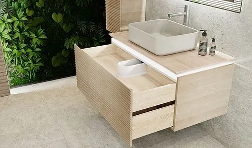 Тумба под умывальник подвесная Jorno Karat 100 бук светлый Kar.01.100/P/BuL Тумба под умывальник подвесная Jorno Karat 100 бук светлый Kar.01.100/P/BuL