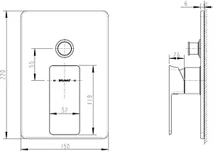 Смеситель для ванны скрытого монтажа Bravat Phillis хром PB856101CP-2, 2