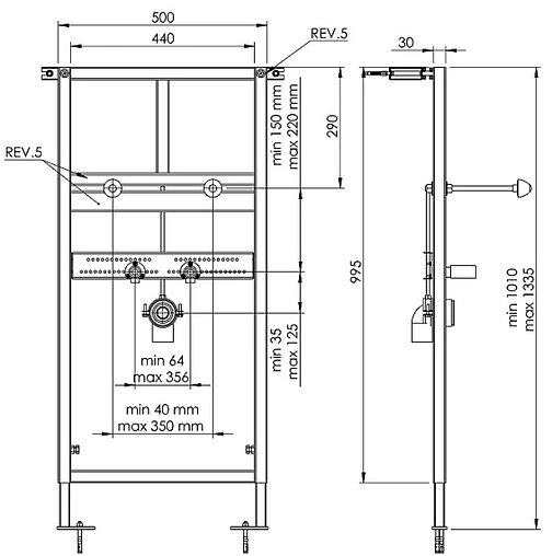 Инсталляция для раковины Koller Pool Washbasin Alcora ST1100