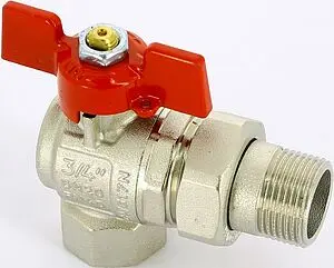 Кран шаровый с американкой угловой ¾&quot;в x ¾&quot;н Uni-fitt 133T3000, 1