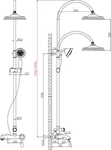Душевая система со смесителем для ванны Lemark Intense хром LM5662C, 2