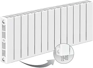 Радиатор биметаллический 13 секции нижнее левое подключение Rifar Supremo Ventil 350 RSVL35013 Радиатор биметаллический 13 секции нижнее левое подключение Rifar Supremo Ventil 350 RSVL35013, 1