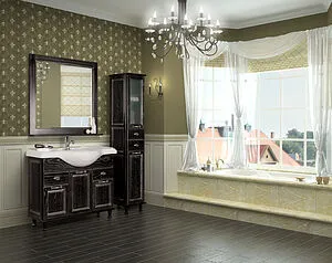 Шкаф-пенал напольный Aquaton Жерона 35 R черное серебро 1A158903GEM5R, 4