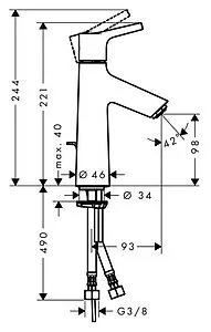 Смеситель для раковины Hansgrohe Talis S 100 хром 72020000, 2
