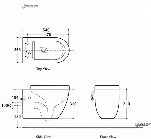 Унитаз подвесной безободковый Aquanet Cetus-BW Rimless черный матовый CETUS-BW