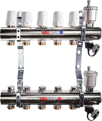 Группа коллекторная без расходомеров 12 отводов 1&quot;в/в x ¾&quot;ек Valtec VTc.594.EMNX.0612