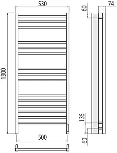Полотенцесушитель электрический лесенка Terminus Сицилия П15 500х1300 электро sensor quick touch полированная сталь 4670078526304, 2
