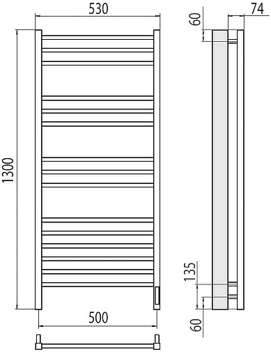 Полотенцесушитель электрический лесенка Terminus Сицилия П15 500х1300 электро sensor quick touch полированная сталь 4670078526304