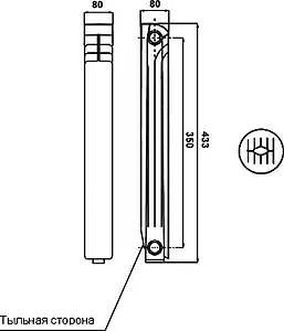 Радиатор алюминиевый 4 секции Global Iseo 350 IS035004, 4