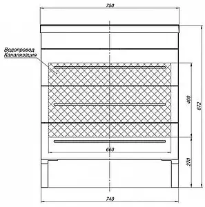 Тумба-умывальник напольная Aquanet Верона 75 чёрный 00178474+00158755, 3