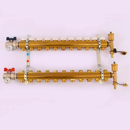 Группа коллекторная без расходомеров 11 отводов 1&quot;в/в x ¾&quot;ек Tiemme 3870067