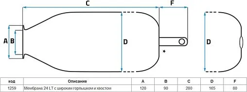 Мембрана для гидроаккумулятора SeFa 24 LT-90-120 F0A1259