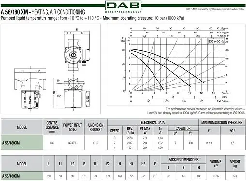 Насос циркуляционный DAB A 56/180 XM 505804041