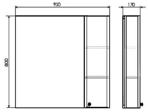 Шкаф-зеркало Comforty Амстердам 95 белый 00004143986CF