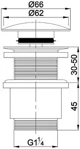 Выпуск автоматический для раковины без перелива Cezares хром CZR-SC-01 Выпуск автоматический для раковины без перелива Cezares хром CZR-SC-01, 2