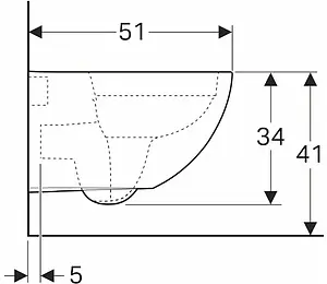 Комплект 6 в 1 Geberit Acanto 500.128.21.A с кнопкой Delta 51 хром глянцевый Комплект 6 в 1 Geberit Acanto 500.128.21.A с кнопкой Delta 51 хром глянцевый, 4