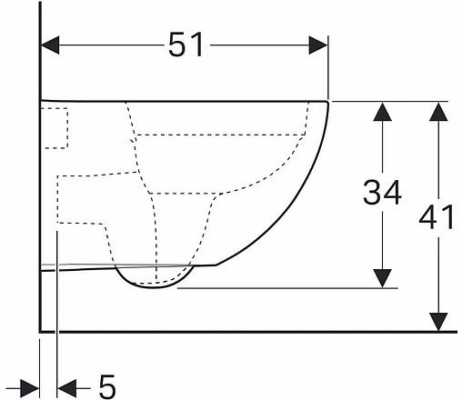 Комплект 6 в 1 Geberit Acanto 500.128.21.A с кнопкой Delta 51 хром глянцевый