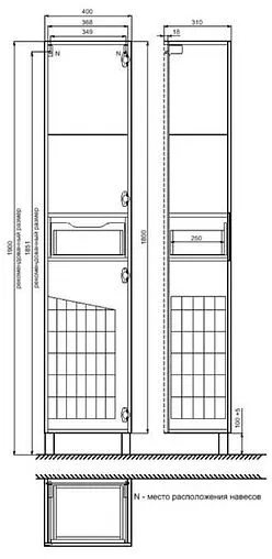 Шкаф-пенал напольный с бельевой корзиной IDDIS Harizma белый HAR4000i97 Шкаф-пенал напольный с бельевой корзиной IDDIS Harizma белый HAR4000i97