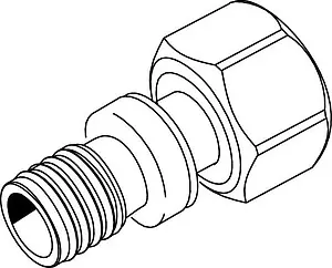 Муфта аксиальная с накидной гайкой 16мм x ¾&quot;ек TECEflex 763616, 2