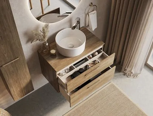 Тумба-умывальник подвесная Roca Victoria 80 орех A857470517+A857419517+