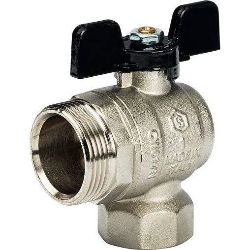 Кран шаровый с американкой угловой 1&quot;в x 1&quot;н Stout ГОСТ Р 59553-2021 SVB-0008-200025