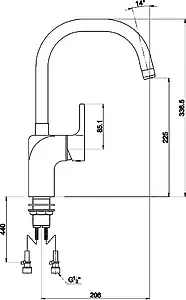 Смеситель для кухни Timo Polo хром 0166FN-U chrome, 2
