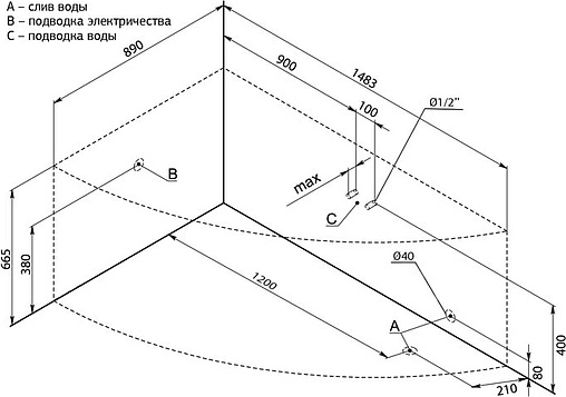 Ванна акриловая Aquanet Maldiva 150x90 L 00204001