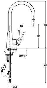 Смеситель для кухни с выдвижным изливом Teka VTK 938 хром 249380210, 2