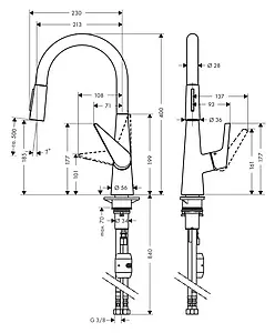 Смеситель для кухни с выдвижным изливом Hansgrohe Talis M51 200 2jet хром 72813000 Смеситель для кухни с выдвижным изливом Hansgrohe Talis M51 200 2jet хром 72813000, 2