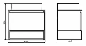 Тумба-умывальник подвесная Comforty Прага 60 дуб белый/антрацит 00-00003478CF Тумба-умывальник подвесная Comforty Прага 60 дуб белый/антрацит 00-00003478CF, 2