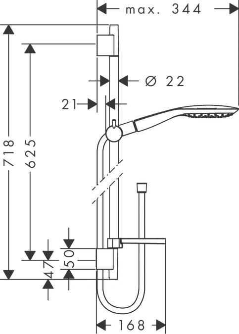 Душевая стойка Hansgrohe Raindance Select E 150 3jet 65см хром/белый 27856400