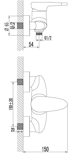 Смеситель для душа Lemark Status хром LM4403C