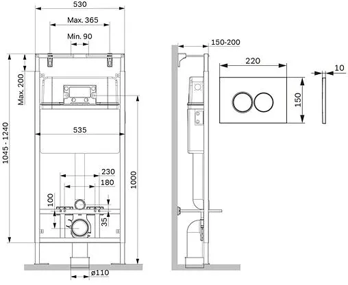 Инсталляция для подвесного унитаза Set 4 в 1 Am.Pm MasterFit I012710.0151 с кнопкой хром глянцевый Инсталляция для подвесного унитаза Set 4 в 1 Am.Pm MasterFit I012710.0151 с кнопкой хром глянцевый