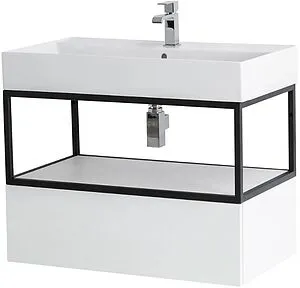 Консоль с умывальником подвесная Cezares Cadro 80 чёрный/белый CADRO-80/46/30-1C-SO-MET-ST+CADRO-80-MENS-BIANCO+CADRO-80-1C-SO-BG-BLUM Консоль с умывальником подвесная Cezares Cadro 80 чёрный/белый CADRO-80/46/30-1C-SO-MET-ST+CADRO-80-MENS-BIANCO+CADRO-80-1C-SO-BG-BLUM, 1