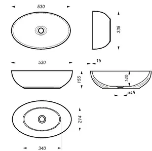 Раковина Sanita Luxe Ringo 53 белый WB.CT/Ringo/53-N/WHT.G/S1, 2