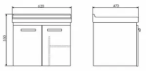 Тумба-умывальник подвесная Comforty Рига 60 дуб сонома/белый 00004142213CF, 2