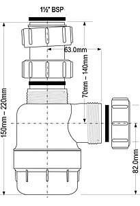 Сифон бутылочный для мойки Mc Alpine MRSK2-NW Сифон бутылочный для мойки Mc Alpine MRSK2-NW, 2