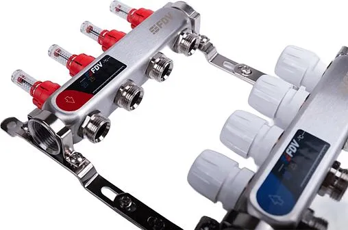 Группа коллекторная с расходомерами 4 отвода 1&quot;в/в x ¾&quot;ек FDV S1101A-¼