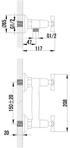 Смеситель для душа Lemark Benefit хром LM2503C, 2